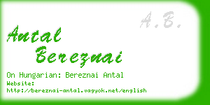 antal bereznai business card